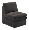 Contemporary 1pc Armless Chair Modular Chair Sectional Sofa Living Room Furniture Mink Morgan Fabric- Suede