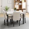 Five-piece dining set with imitation marble tabletop, restaurant combination set, solid wood dining table and 4 chairs, space-saving combination furni