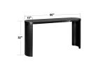 60'' Thick Top Entryway Table, Curved Legs, Support The Installation Of Inward-facing Or Outward-facing for Sofas, Entryway (Black)