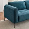 Lanchester Mid Century Modern Blue Linen Sofa