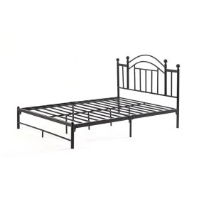 Twin size Black Metal Platform Bed Frame with Arched Headboard