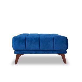 Addison Square Upholstered Ottoman (Upholstery: Dark Blue Velvet)