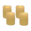 LED Wax Dripping Pillar Candle (Set of 4) 3"Dx4"H Wax/Plastic - 2 C Batteries Not Incld.