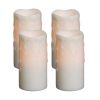 LED Wax Dripping Pillar Candle (Set of 4) 3"Dx6"H Wax/Plastic - 2 C Batteries Not Incld.