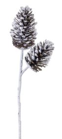 Pine Cone Spray 28"H (Set of 6) Plastic (Option: PlasticWhite)