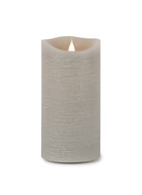 Simplux LED Designer Candle with remote - 4 and 8 Hr Timer 3.5"D, 7.75"H Wax/Plastic (Option: Wax, PlasticGrey)