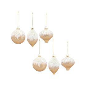 Ornament (Set of 6) 5"H, 5"H, 5.75"H Glass (Option: GlassGold)