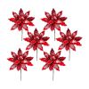 Poinsettia Stem (Set of 6) 30"H Velvet