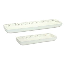 Tray (Set of 2) 18.25"L x 7"W, 27"L x 8.25"W Mango Wood (Option: Mango WoodWhite)