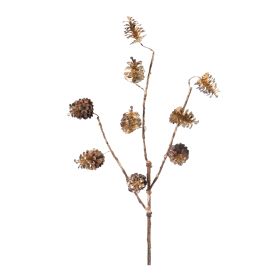 Pine Cone Spray (Set of 12) 28"H Plastic (Option: PlasticBrown)