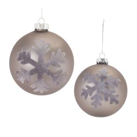 Ball Ornament (Set of 6) 4"D, 5"D Glass (Option: GlassGrey)