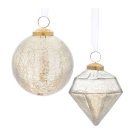 Ornament (Set of 6) 4.25"H Glass (Option: GlassBrown)