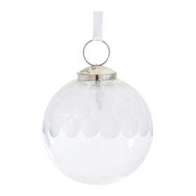 Ball Ornament (Set of 6) 3"D Glass (Option: GlassWhite)