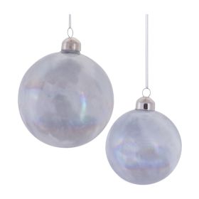 Ball Ornament (Set of 6) 3"D, 4"D Glass (Option: GlassCream)