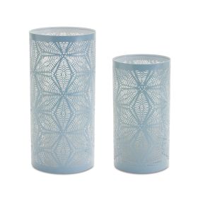 Candle Holder (Set of 2) 7.75"H, 10"H Iron (Option: IronBlue)