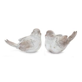 Bird (Set of 4) 4"H Resin (Option: ResinGrey)