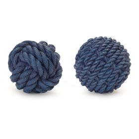 Rope Orb (Set of 12) 4"D Resin (Option: ResinBlue)