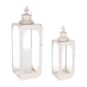 Lantern (Set of 2) 18"H, 24"H Metal (Option: MetalWhite)