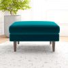 Amber Mid-Century Modern Square Upholstered Ottoman