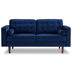 Casey Velvet Loveseat (Color: Blue)