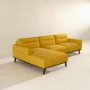 Ella L-Shaped Dark Yellow Linen Left Sectional Couch