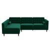 Christian Mid-Century Modern Green Velvet Sectional Sofa