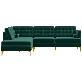 Brooke Mid-Century Modern  Sectional Sofa (Orienation: Left Facing, Color: Green)