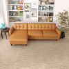 Allison Tan Leather Sectional Sofa Chaise