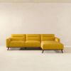 Ella L-Shaped Dark Yellow Linen Left Sectional Couch