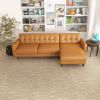 Allison Tan Leather Sectional Sofa Chaise