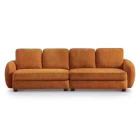 Paton Mid-Century Modern 114.5'' Boucle Fabric Sofa (Color: Burnt Orange)