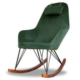 Chelsea Velvet Rocking Chair (Color: Green)