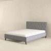 Graceville Mid-Century Modern Queen//King Light Grey Fabric Platform Bed