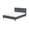 Graceville Mid-Century Modern Queen//King Dark Grey Fabric Platform Bed