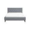 Graceville Mid-Century Modern Queen//King Light Grey Fabric Platform Bed