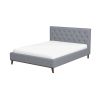 Graceville Mid-Century Modern Queen//King Light Grey Fabric Platform Bed