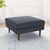 Amber Mid-Century Modern Square Upholstered Ottoman