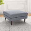 Amber Mid-Century Modern Square Upholstered Ottoman