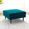 Amber Mid-Century Modern Square Upholstered Ottoman