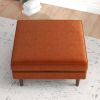 Amber Mid-Century Modern Square Upholstered Ottoman