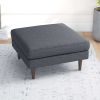 Amber Mid-Century Modern Square Upholstered Ottoman