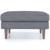 Amber Mid-Century Modern Square Upholstered Ottoman