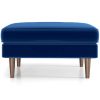 Amber Mid-Century Modern Square Upholstered Ottoman