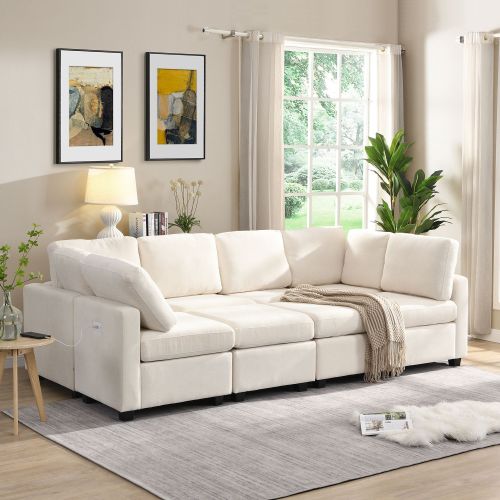 Sectional Sofa Couch Sofa Bed U-shaped Sofa with Two Movable Ottomans Sectional Sofa Couch Sofa Bed U-shaped Sofa with Two Movable Ottomans
