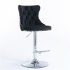 Furniture,Swivel Velvet Barstools Adjusatble Seat Height from 25-33 Inch, Modern Upholstered Chrome base Bar Stools with Backs Comfortable Tufted for