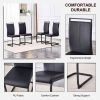 Table and chair set, modern dining table, patterned table top and black MDF table legs, soft and comfortable dining chair, perfect for dinner, meeting