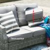 Direct Wicker Fire Pit Table With Chair Rattan Wicker Sofa Set out Door Furniture Garden Set