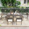 Acacia Wood Outdoor Dining Table And Chairs Suitable For Patio; Balcony Or Backyard