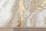 "Adina" Luxury Area Rug in Beige and Gold Abstract Design