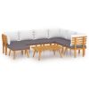 8 Piece Patio Lounge Set with Cushions Solid Acacia Wood